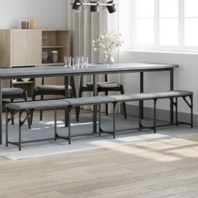 Banco de comedor acero y tela gris claro 248x32x45 cm de , Bancos de comedor y cocina - Ref: Foro24-835227, Precio: 96,40 €, ...