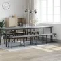 Steel and light gray fabric dining bench 248x32x45 cm by , Dining and kitchen benches - Ref: Foro24-835227, Price: 96,40 €, D...