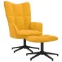 Silla de relajación con reposapiés terciopelo amarillo mostaza de , Sillones - Ref: Foro24-328113, Precio: 166,33 €, Descuent...