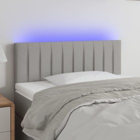 Cabecero con luces LED de tela gris claro 80x5x78/88 cm de , Cabeceros y pies de cama - Ref: Foro24-3121824, Precio: 36,53 €,...