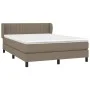 Box spring bed with taupe gray fabric mattress 140x190 cm by , Beds and slatted bases - Ref: Foro24-3126401, Price: 444,98 €,...