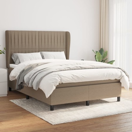 Cama box spring con colchón tela gris taupe 140x200 cm de , Camas y somieres - Ref: Foro24-3128129, Precio: 554,66 €, Descuen...