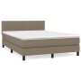 Cama box spring con colchón tela gris taupe 140x200 cm de , Camas y somieres - Ref: Foro24-3140221, Precio: 455,00 €, Descuen...