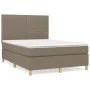 Box spring bed with taupe gray fabric mattress 140x200 cm by , Beds and slatted bases - Ref: Foro24-3142501, Price: 489,70 €,...