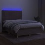 Cama box spring colchón y luces LED tela gris taupe 140x190 cm de , Camas y somieres - Ref: Foro24-3135593, Precio: 516,07 €,...