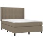 Cama box spring con colchón tela gris taupe 140x190 cm de , Camas y somieres - Ref: Foro24-3131589, Precio: 513,12 €, Descuen...