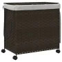 Cesto de ropa sucia con ruedas ratán marrón oscuro 60x35x60,5cm de , Cestas para ropa - Ref: Foro24-372040, Precio: 61,90 €, ...