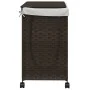 Cesto de ropa sucia con ruedas ratán marrón oscuro 60x35x60,5cm de , Cestas para ropa - Ref: Foro24-372040, Precio: 61,90 €, ...