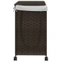 Cesto de ropa sucia con ruedas ratán marrón oscuro 60x35x60,5cm de , Cestas para ropa - Ref: Foro24-372040, Precio: 74,27 €, ...