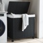 Cesto para ropa sucia con ruedas ratán negro 60x35x60,5 cm de , Cestas para ropa - Ref: Foro24-372042, Precio: 83,42 €, Descu...
