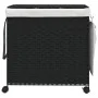 Cesto para ropa sucia con ruedas ratán negro 60x35x60,5 cm de , Cestas para ropa - Ref: Foro24-372042, Precio: 78,78 €, Descu...