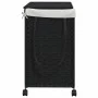 Cesto para ropa sucia con ruedas ratán negro 60x35x60,5 cm de , Cestas para ropa - Ref: Foro24-372042, Precio: 78,78 €, Descu...