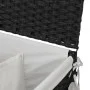Cesto para ropa sucia con ruedas ratán negro 60x35x60,5 cm de , Cestas para ropa - Ref: Foro24-372042, Precio: 78,78 €, Descu...