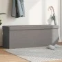 Hellgraue klappbare Aufbewahrungsbank aus Kunstleinen von , Bänke für Hallen und Lager - Ref: Foro24-374905, Preis: 64,15 €, ...