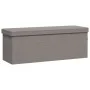 Light Gray Faux Linen Folding Storage Bench by , Benches for halls and storage - Ref: Foro24-374905, Price: 64,15 €, Discount: %
