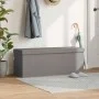 Light Gray Faux Linen Folding Storage Bench by , Benches for halls and storage - Ref: Foro24-374905, Price: 64,15 €, Discount: %