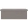 Light Gray Faux Linen Folding Storage Bench by , Benches for halls and storage - Ref: Foro24-374905, Price: 64,15 €, Discount: %