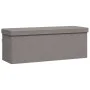 Light Gray Faux Linen Folding Storage Bench by , Benches for halls and storage - Ref: Foro24-374905, Price: 64,15 €, Discount: %