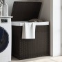 Cesto de ropa sucia 2 secciones ratán marrón oscuro 53x35x57 cm de , Cestas para ropa - Ref: Foro24-372035, Precio: 66,08 €, ...