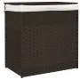 Cesto de ropa sucia 2 secciones ratán marrón oscuro 53x35x57 cm de , Cestas para ropa - Ref: Foro24-372035, Precio: 61,63 €, ...