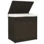 Cesto de ropa sucia 2 secciones ratán marrón oscuro 53x35x57 cm de , Cestas para ropa - Ref: Foro24-372035, Precio: 61,63 €, ...