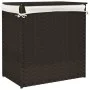 Cesto de ropa sucia 2 secciones ratán marrón oscuro 53x35x57 cm de , Cestas para ropa - Ref: Foro24-372035, Precio: 61,63 €, ...