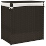 Cesto de ropa sucia 2 secciones ratán marrón oscuro 53x35x57 cm de , Cestas para ropa - Ref: Foro24-372035, Precio: 66,08 €, ...