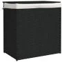 Cesto ropa sucia 2 secciones ratán sintético negro 53x35x57 cm de , Cestas para ropa - Ref: Foro24-372037, Precio: 66,82 €, D...