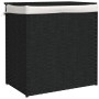 Cesto ropa sucia 2 secciones ratán sintético negro 53x35x57 cm de , Cestas para ropa - Ref: Foro24-372037, Precio: 63,72 €, D...