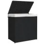 Cesto ropa sucia 2 secciones ratán sintético negro 53x35x57 cm de , Cestas para ropa - Ref: Foro24-372037, Precio: 66,82 €, D...