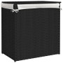 Cesto ropa sucia 2 secciones ratán sintético negro 53x35x57 cm de , Cestas para ropa - Ref: Foro24-372037, Precio: 63,72 €, D...