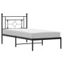 Estructura de cama con cabecero metal negro 100x190 cm de , Camas y somieres - Ref: Foro24-374333, Precio: 69,77 €, Descuento: %