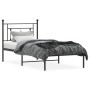 Estructura de cama con cabecero metal negro 100x190 cm de , Camas y somieres - Ref: Foro24-374333, Precio: 69,77 €, Descuento: %