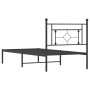Estructura de cama con cabecero metal negro 100x190 cm de , Camas y somieres - Ref: Foro24-374333, Precio: 69,77 €, Descuento: %