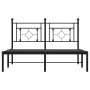 Estructura de cama con cabecero metal negro 135x190 cm de , Camas y somieres - Ref: Foro24-374338, Precio: 95,20 €, Descuento: %
