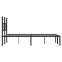 Estructura de cama con cabecero metal negro 135x190 cm de , Camas y somieres - Ref: Foro24-374338, Precio: 95,20 €, Descuento: %