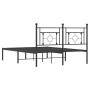 Estructura de cama con cabecero metal negro 135x190 cm de , Camas y somieres - Ref: Foro24-374338, Precio: 95,20 €, Descuento: %