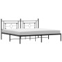 Estructura de cama con cabecero metal negro 200x200 cm de , Camas y somieres - Ref: Foro24-374346, Precio: 120,71 €, Descuent...