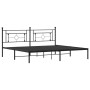 Estructura de cama con cabecero metal negro 200x200 cm de , Camas y somieres - Ref: Foro24-374346, Precio: 120,71 €, Descuent...