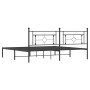Estructura de cama con cabecero metal negro 200x200 cm de , Camas y somieres - Ref: Foro24-374346, Precio: 120,71 €, Descuent...