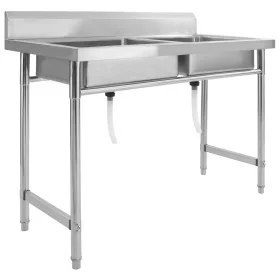 Fregadero de cocina con doble seno acero inoxidable de vidaXL, Fregaderos - Ref: Foro24-144291, Precio: 239,48 €, Descuento: %