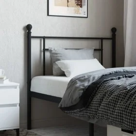 Black metal headboard 90 cm by , Headboards and footboards - Ref: Foro24-374367, Price: 28,63 €, Discount: %