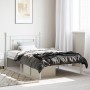 Estructura de cama de metal con cabecero blanco 107x203 cm de , Camas y somieres - Ref: Foro24-374384, Precio: 71,61 €, Descu...