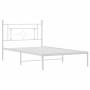 Estructura de cama de metal con cabecero blanco 107x203 cm de , Camas y somieres - Ref: Foro24-374384, Precio: 71,61 €, Descu...