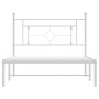 Estructura de cama de metal con cabecero blanco 107x203 cm de , Camas y somieres - Ref: Foro24-374384, Precio: 71,61 €, Descu...