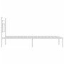 Estructura de cama de metal con cabecero blanco 107x203 cm de , Camas y somieres - Ref: Foro24-374384, Precio: 71,61 €, Descu...