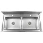 Fregadero de cocina con doble seno acero inoxidable de vidaXL, Fregaderos - Ref: Foro24-144291, Precio: 234,12 €, Descuento: %