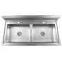 Fregadero de cocina con doble seno acero inoxidable de vidaXL, Fregaderos - Ref: Foro24-144291, Precio: 239,48 €, Descuento: %