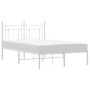 Estructura de cama de metal con cabecero blanca 120x200 cm de , Camas y somieres - Ref: Foro24-374386, Precio: 87,82 €, Descu...