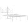 Estructura de cama de metal con cabecero blanca 120x200 cm de , Camas y somieres - Ref: Foro24-374386, Precio: 87,82 €, Descu...